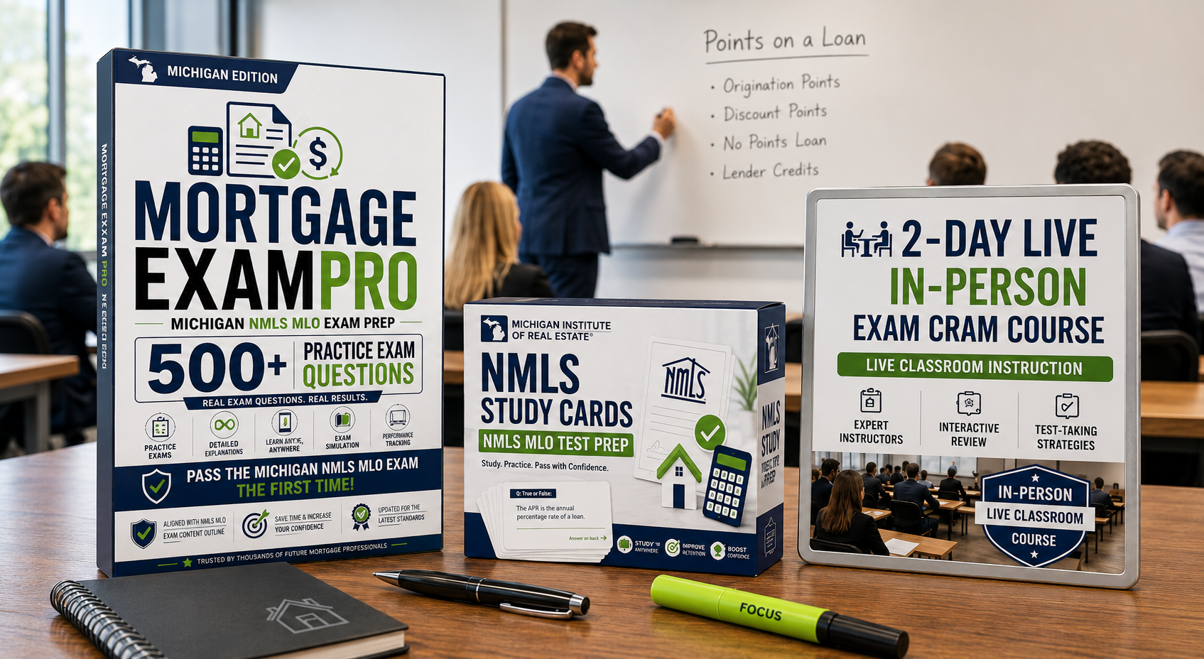 Mortgage classroom training with exam prep products